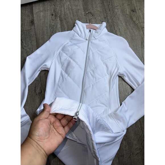 Fila White Zip-Up Jacket Sport with‎ Quilted Panels Sku9 - Picture 5 of 12